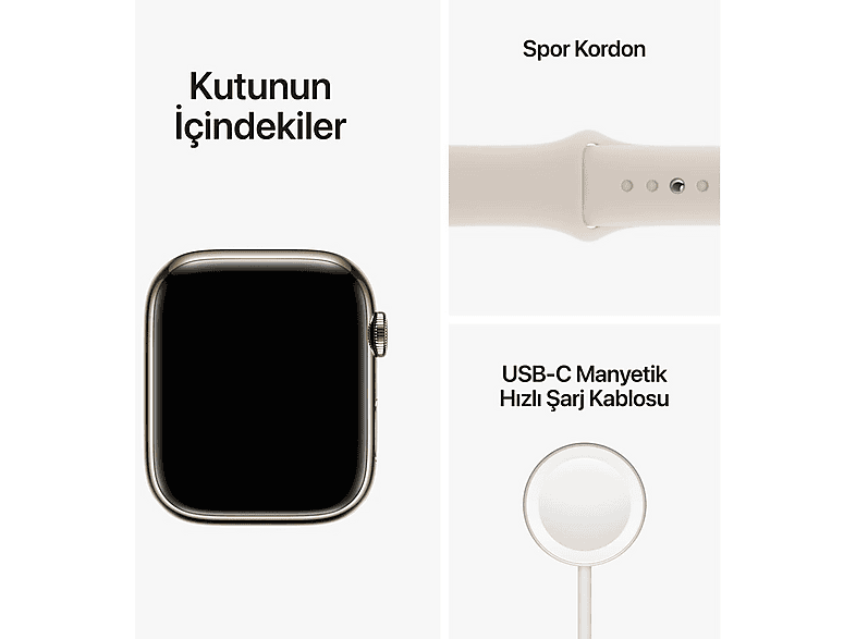 APPLE Watch Series 8 GPS + Cellular 45 mm MNKM3TU/A Altın Rengi
