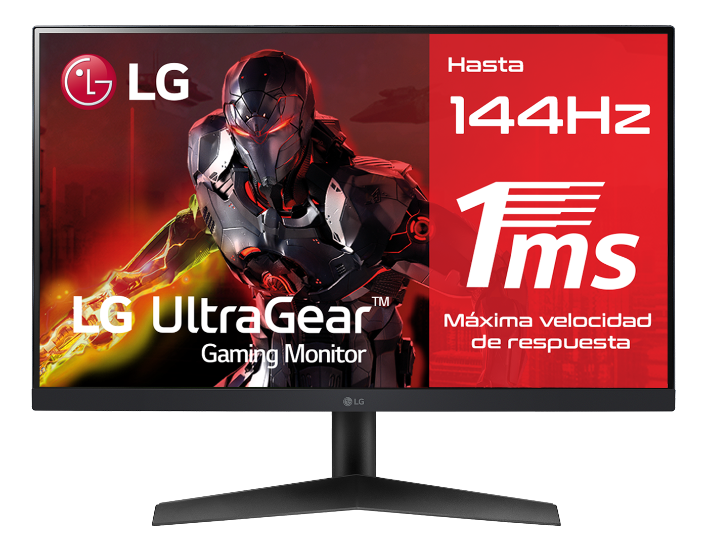 Monitor gaming - LG 24GN60R-B, 23,8", Full-HD, 1 ms, 144Hz, HDMI x2 , Display Port x1, Negro