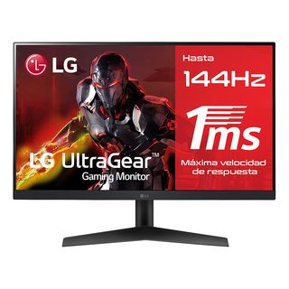 Monitor gaming - LG 24GN60R-B, 23,8", Full-HD, 1 ms, 144Hz, HDMI x1 , Display Port x1, Negro