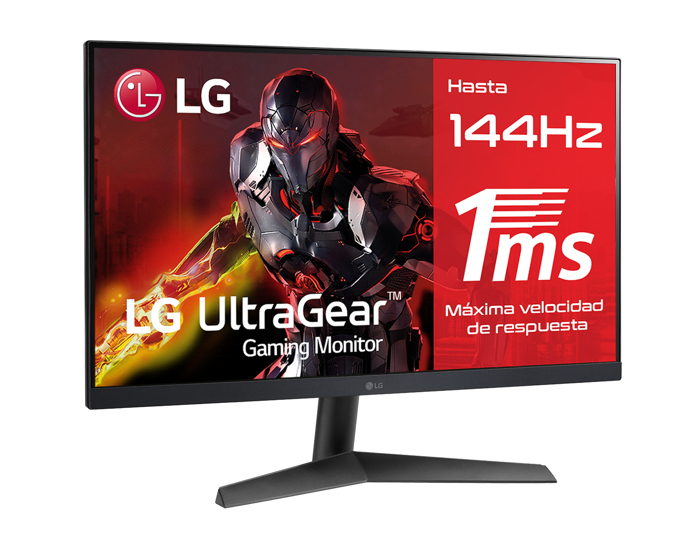 Monitor LG UltraGear gaming mostrando un juego con tiempo de respuesta rápido.