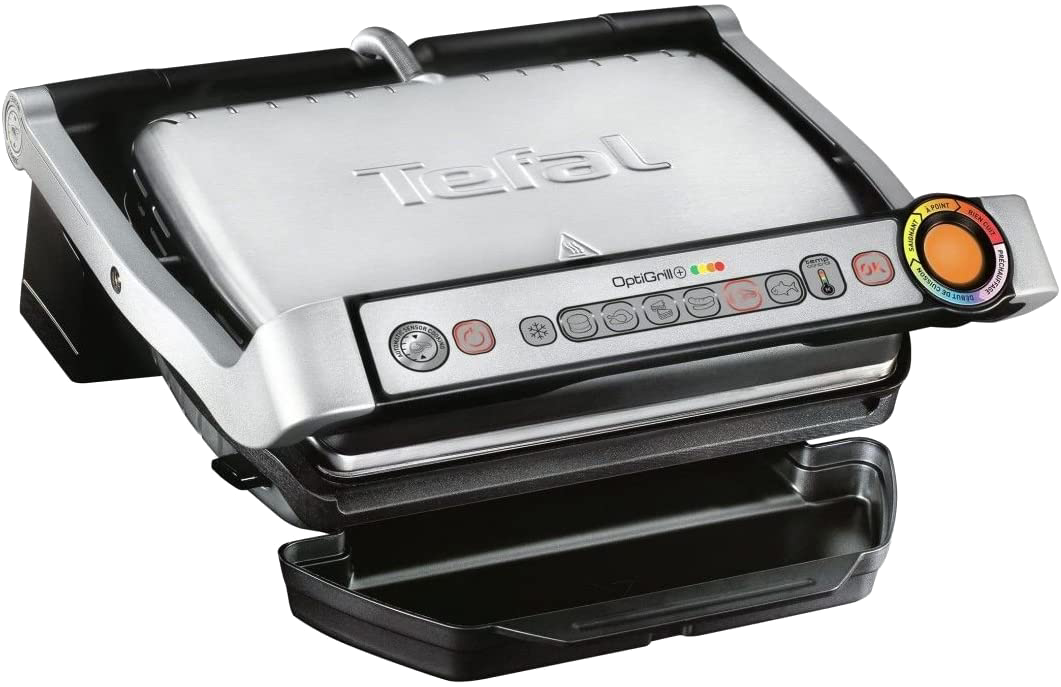 Grill - Tefal GC 712D OPTIGRILL Potencia 2000W, 7 Modos de cocción, Indicadores luminosos