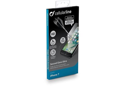 Protector pantalla  CellularLine Second Glass Ultra, para iPhone SE,  Transparente