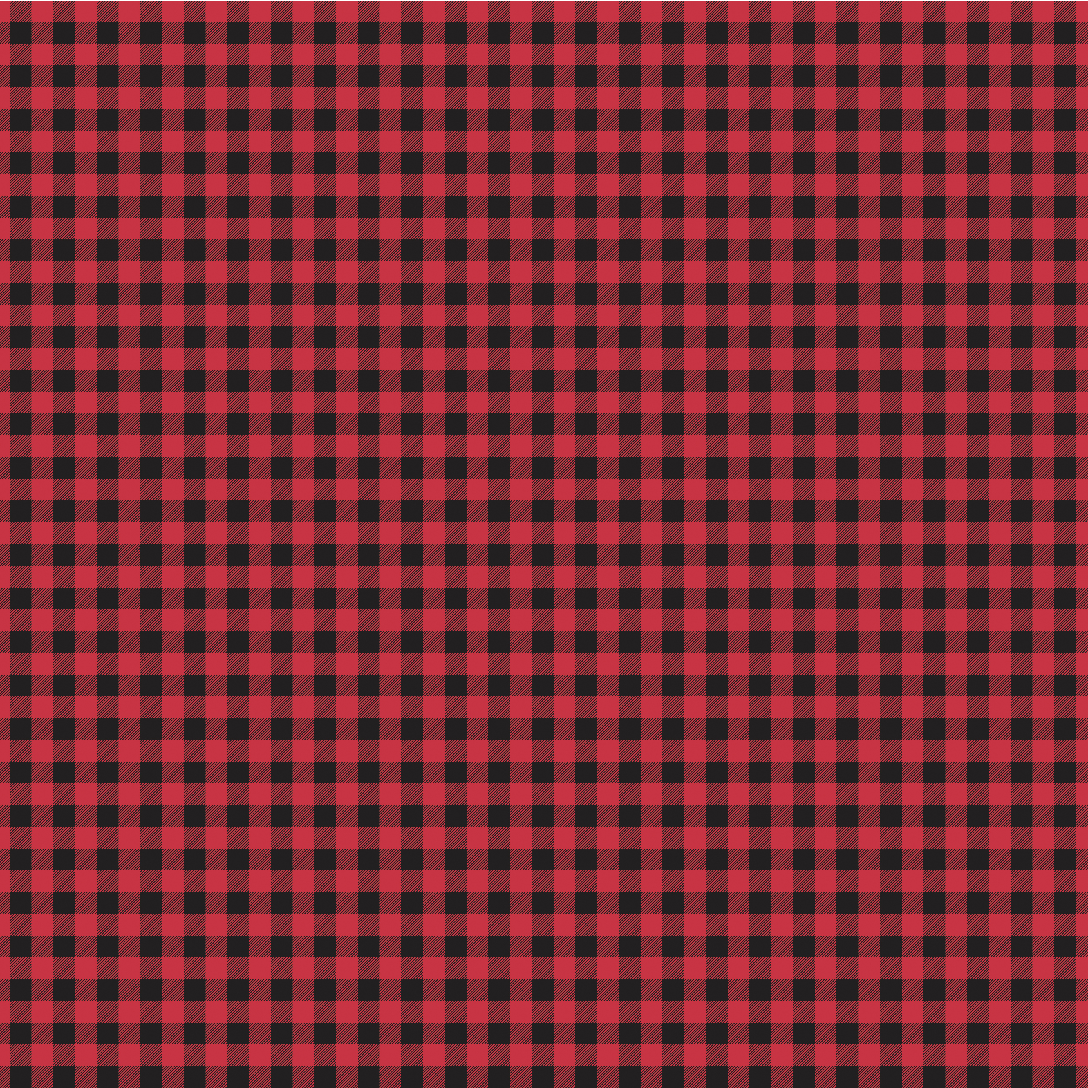 Rot-schwarzes Karomuster. Das Design zeigt ein sich wiederholendes Raster von Quadraten in abwechselnden Farben, wodurch ein klassischer Schottenkaro-Look entsteht.