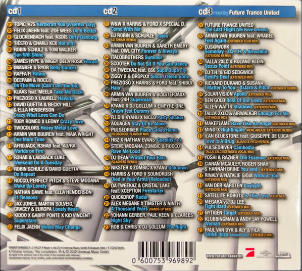 CD-Cover mit Titellisten. Enthält Future Trance United und verschiedene Künstler.
