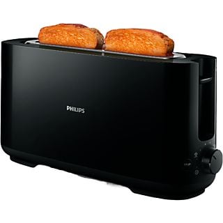 Tostadora - Philips HD2590/90, Capacidad para 2 tostadas, 8 ajustes, Negro