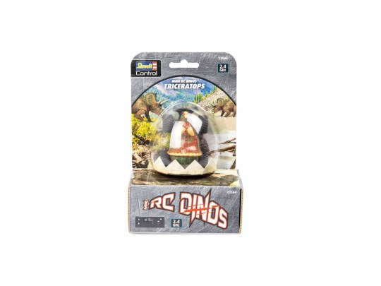 Spielzeug-Dinosaurier in Blisterverpackung, mit Dinosaurier auf der Verpackung.