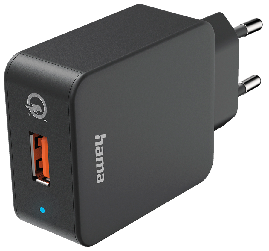 Hama Snellader - Qualcomm - Quick Charge - 3,0 USB-A - 19,5W, Wandlader - Geschikt voor Smartphone en Tablet -Zwart