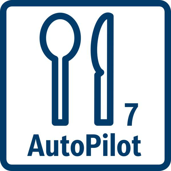 Ein Symbol mit Löffel, Messer und der Zahl 7, mit dem Text 'AutoPilot'.