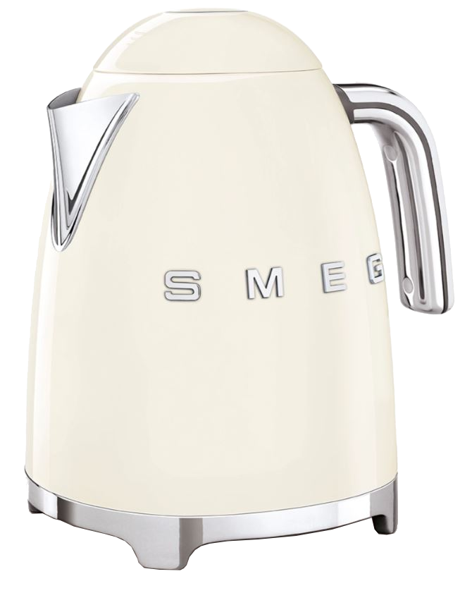 Hervidor de agua - Smeg KLF03CREU, 2400W, 1.7L, Indicador de nivel de agua, Inox, Crema