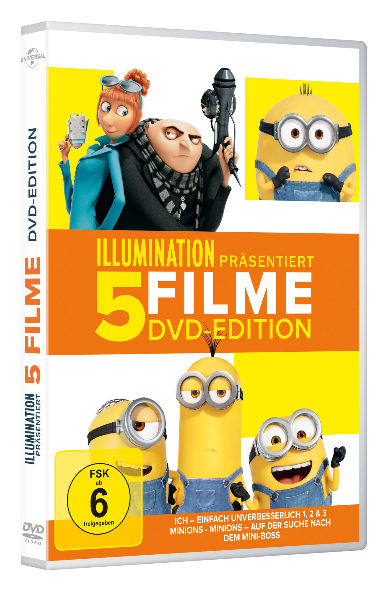 Minions DVD-Hülle mit Gru und anderen Figuren.