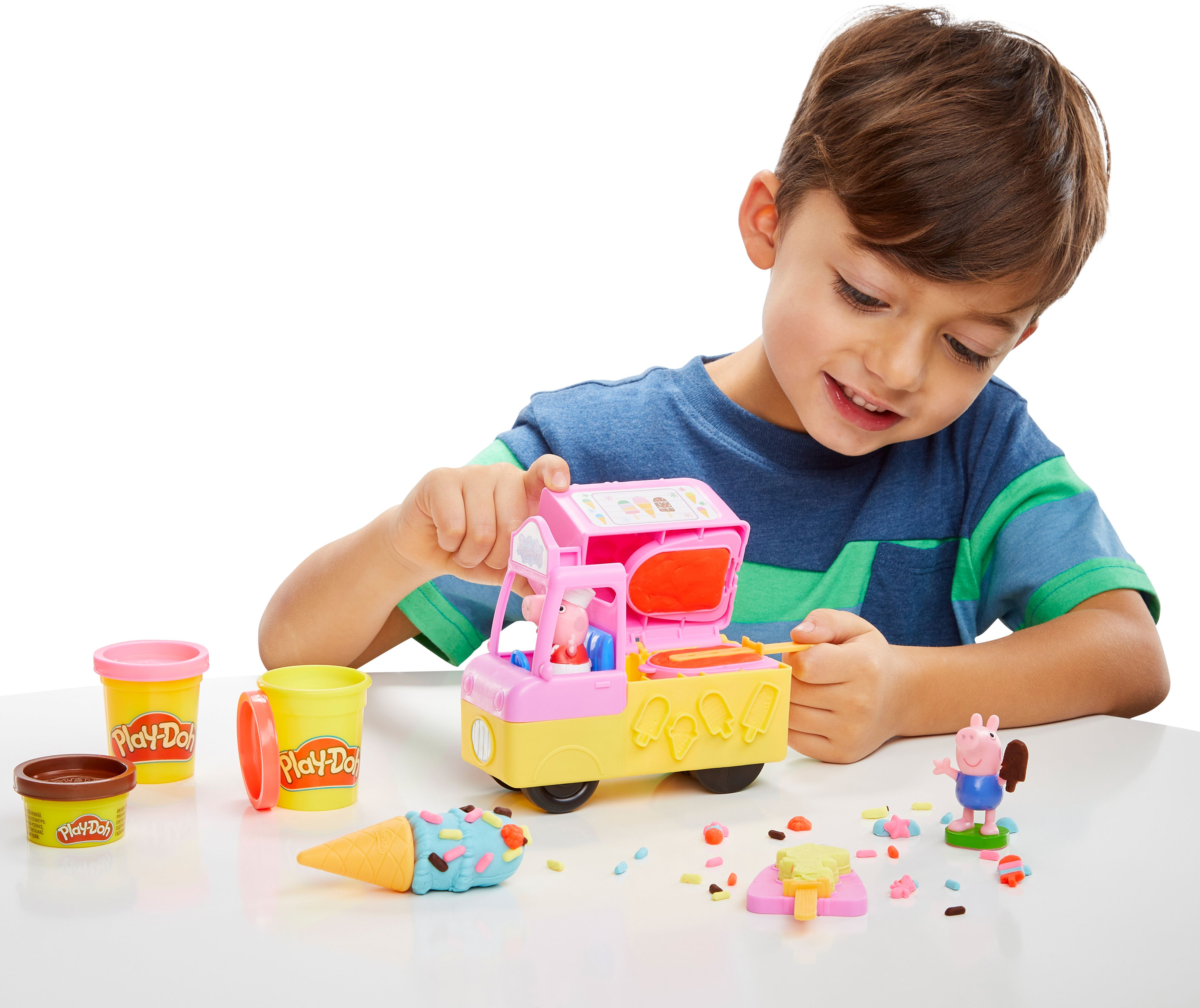 HASBRO GAMING Play Doh Peppas Ice Cream Playset Spielset, Mehrfarbig
