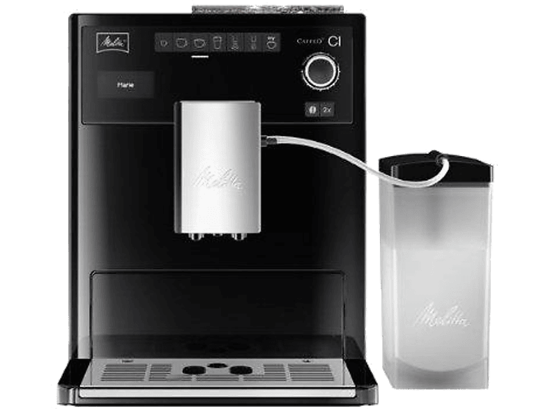Cafetera superautomática  Melitta® CI, Molinillo integrado con 5 grados de  ajuste, My Coffee Memory, Negro