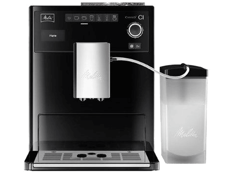 Melitta® CI, Molinillo integrado con 5 grados de ajuste, My Coffee Memory, Negro