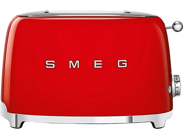 Tostadora  Smeg TSF01RDEU, 950 W, 2 Ranuras, 2 ranuras, 50's Style,  Acabado brillante, Rojo