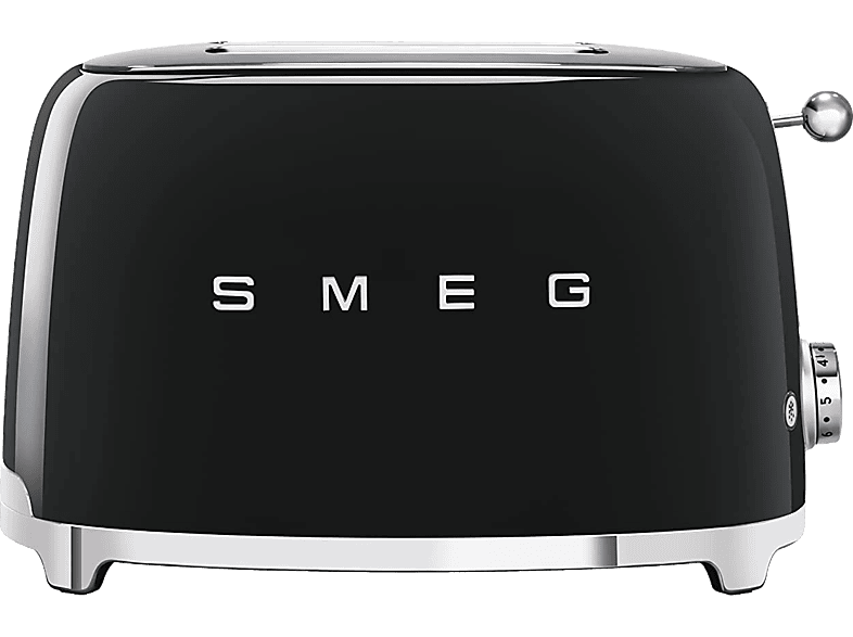 Smeg TSF01BLMEU, 950 W, 2 rebanadas cortas, ranuras, 50's Style, Acabado mate, Negro