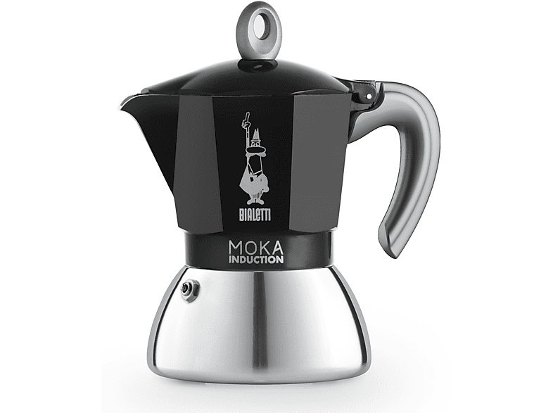 Bialetti 4-Tassen Moka Induktion, Schwarz; Espressokocher