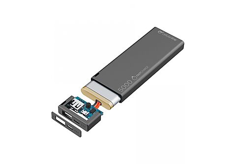 Batería externa - CellularLine FREEPSLIM5000K, 5 W, Negro
