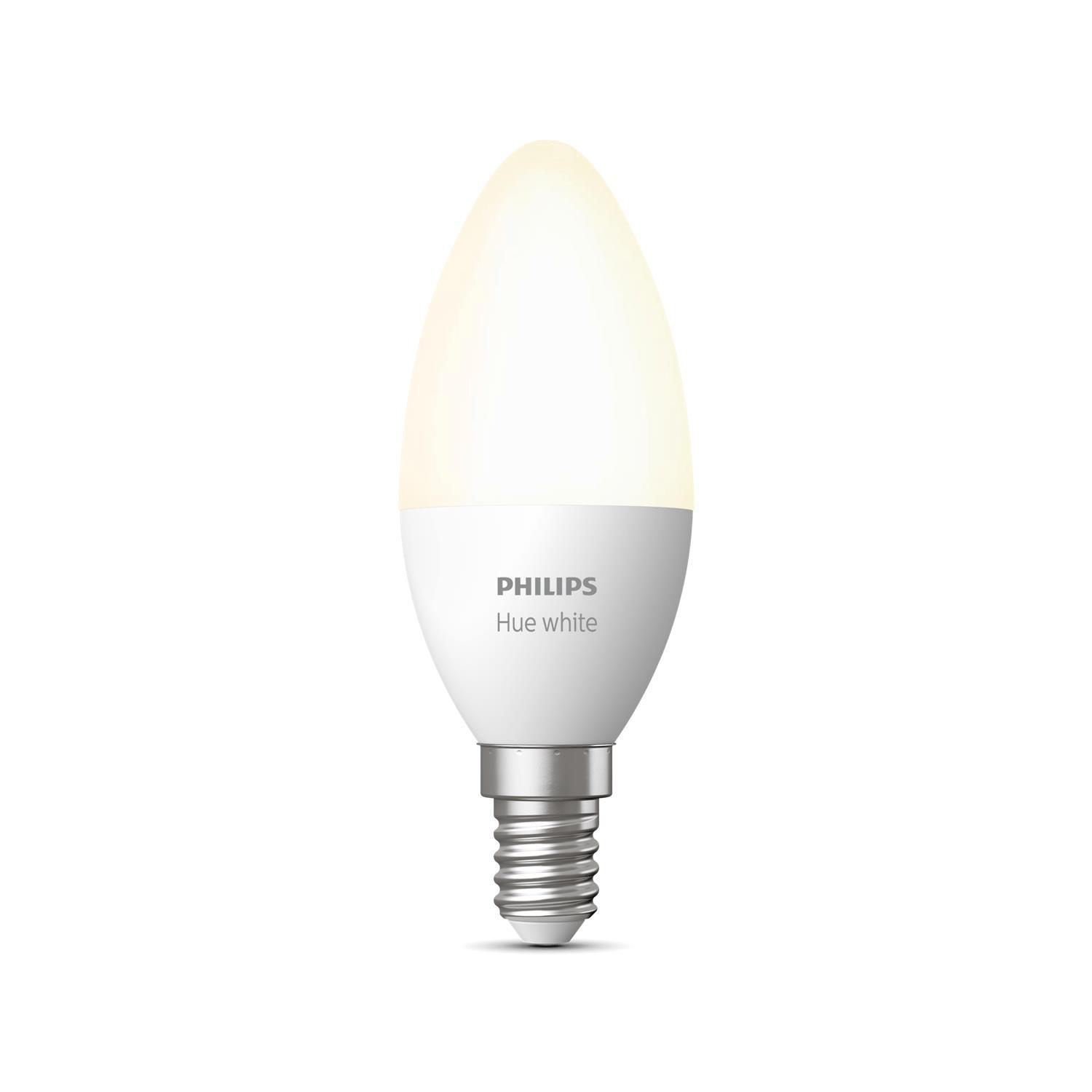 PHILIPS Hue White E14 3-er Pack, 3x470lm, dimmbar LED-Lampe warmweiß