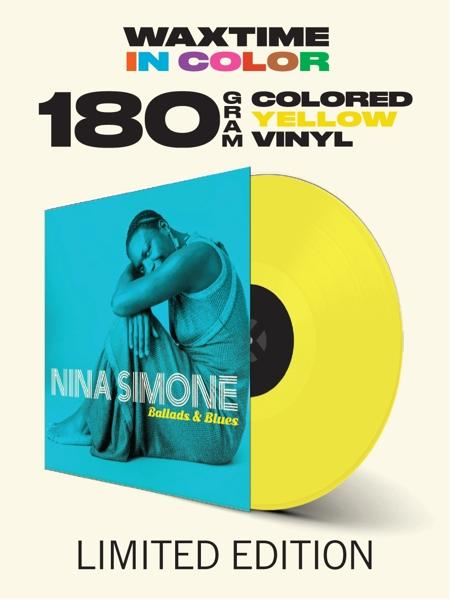 Sárga bakelit lemez kék album borítóval. Az album címe „Ballads & Blues” Nina Simone-tól.