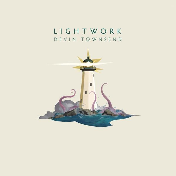 A Devin Townsend Lightwork című albumának borítója. Egy világítótorony, csápokkal, egy sziklán van a vízben.