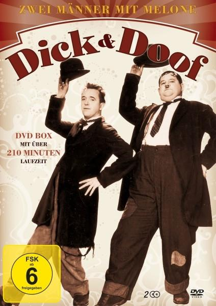 DVD-Cover von 'Dick & Doof'. Zeigt zwei Männer in Anzügen und Hüten. Text auf Deutsch.