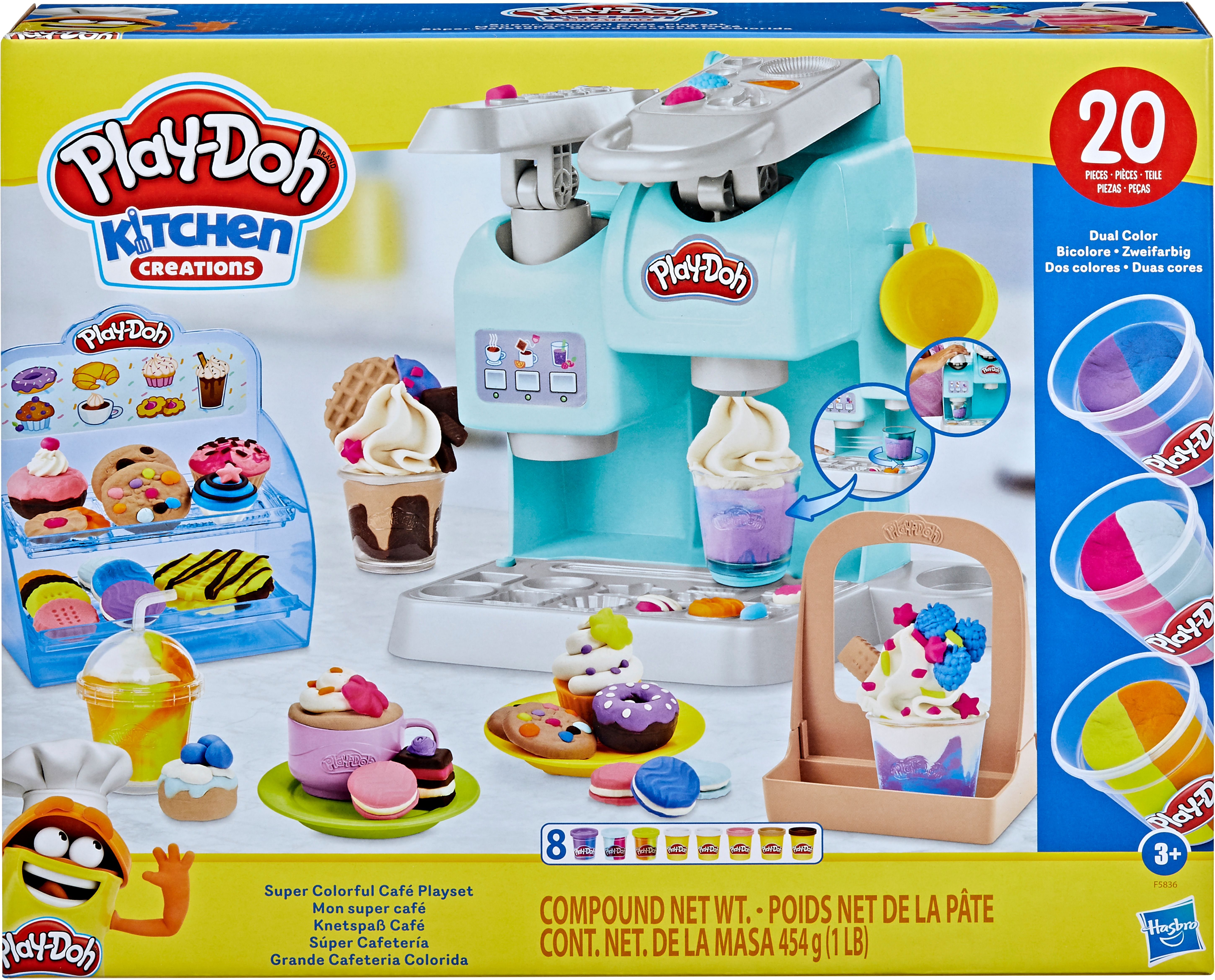 HASBRO GAMING Play-Doh Knetspaß Café Spielset, Mehrfarbig