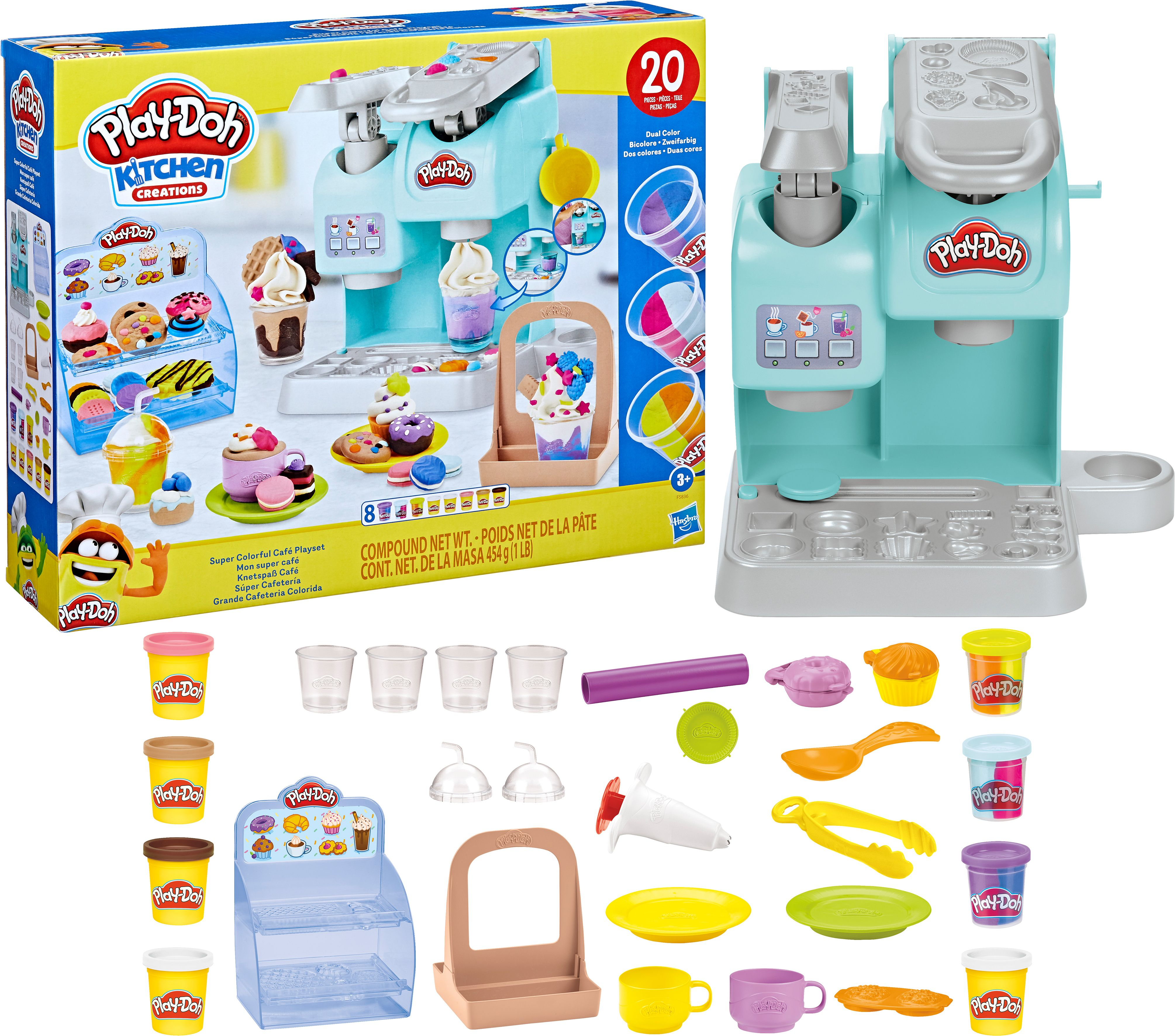 HASBRO GAMING Play-Doh Knetspaß Café Spielset, Mehrfarbig