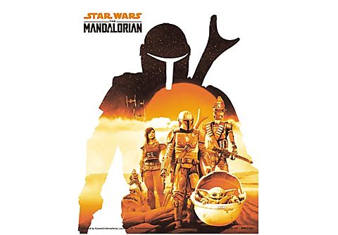 Póster - SHERWOOD Star Wars: The Mandalorian White Sunset, 23.5 x 28.5, Multicolor
