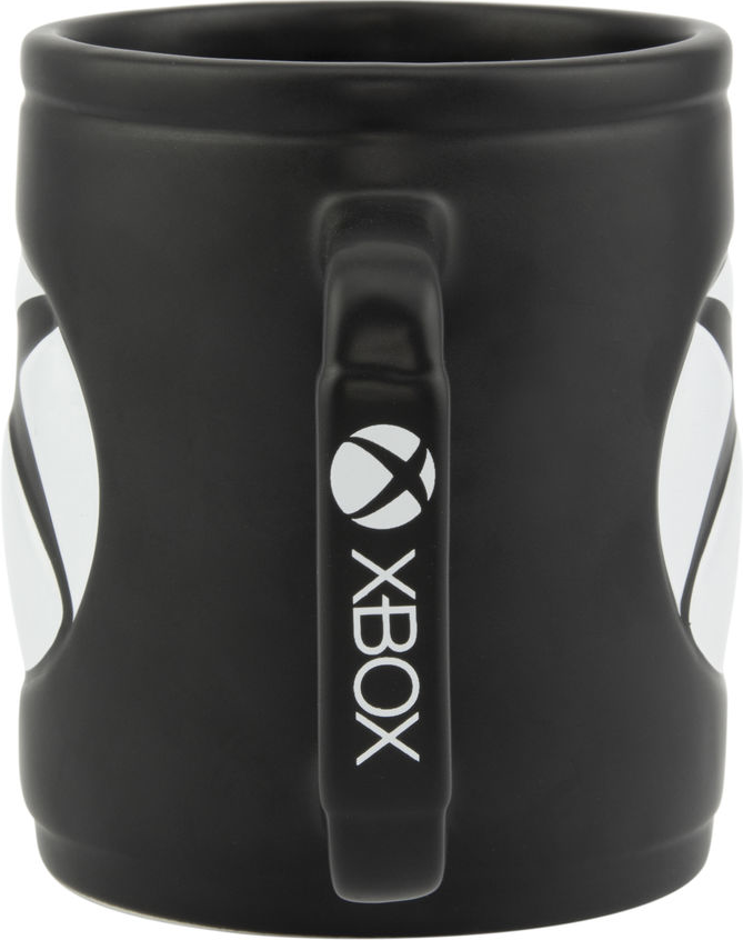Mug Xbox noir avec logo blanc. Anse noire. Fond blanc.