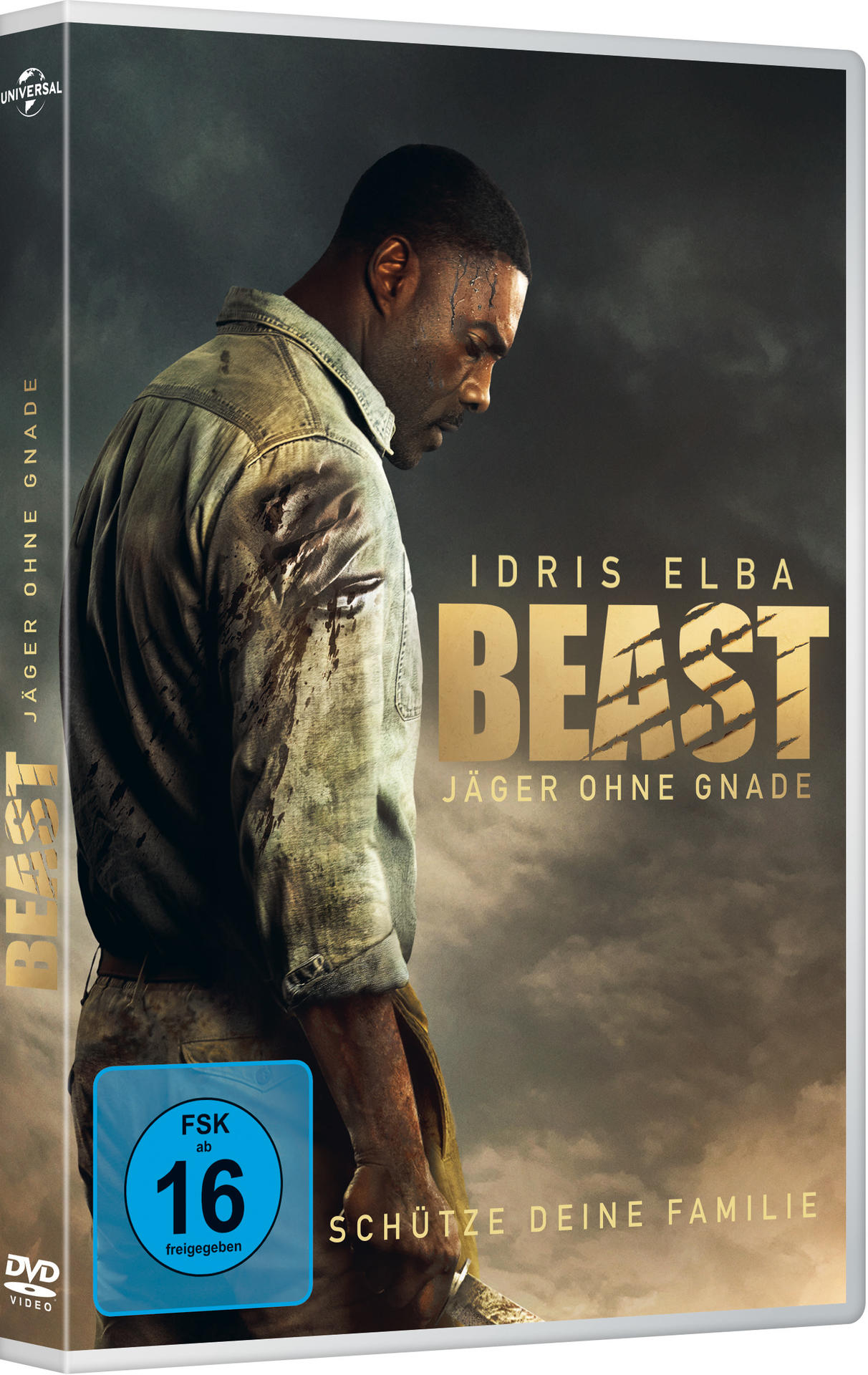 Filmcover von Beast. Idris Elba ist auf dem Cover zu sehen. DVD-Hülle.