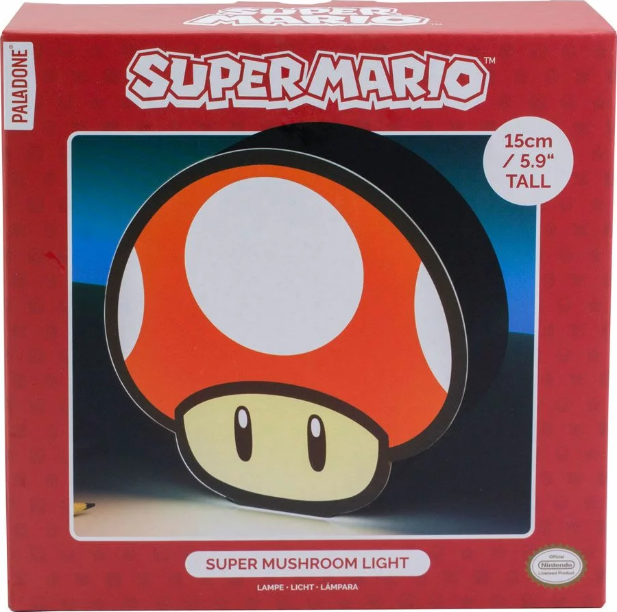 PALADONE Super Mario - Super Mushroom - Lumière de décoration (Rouge/Blanc/Noir)