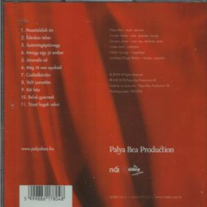 CD tok hátulja piros háttéren. Szöveg és logók láthatók.