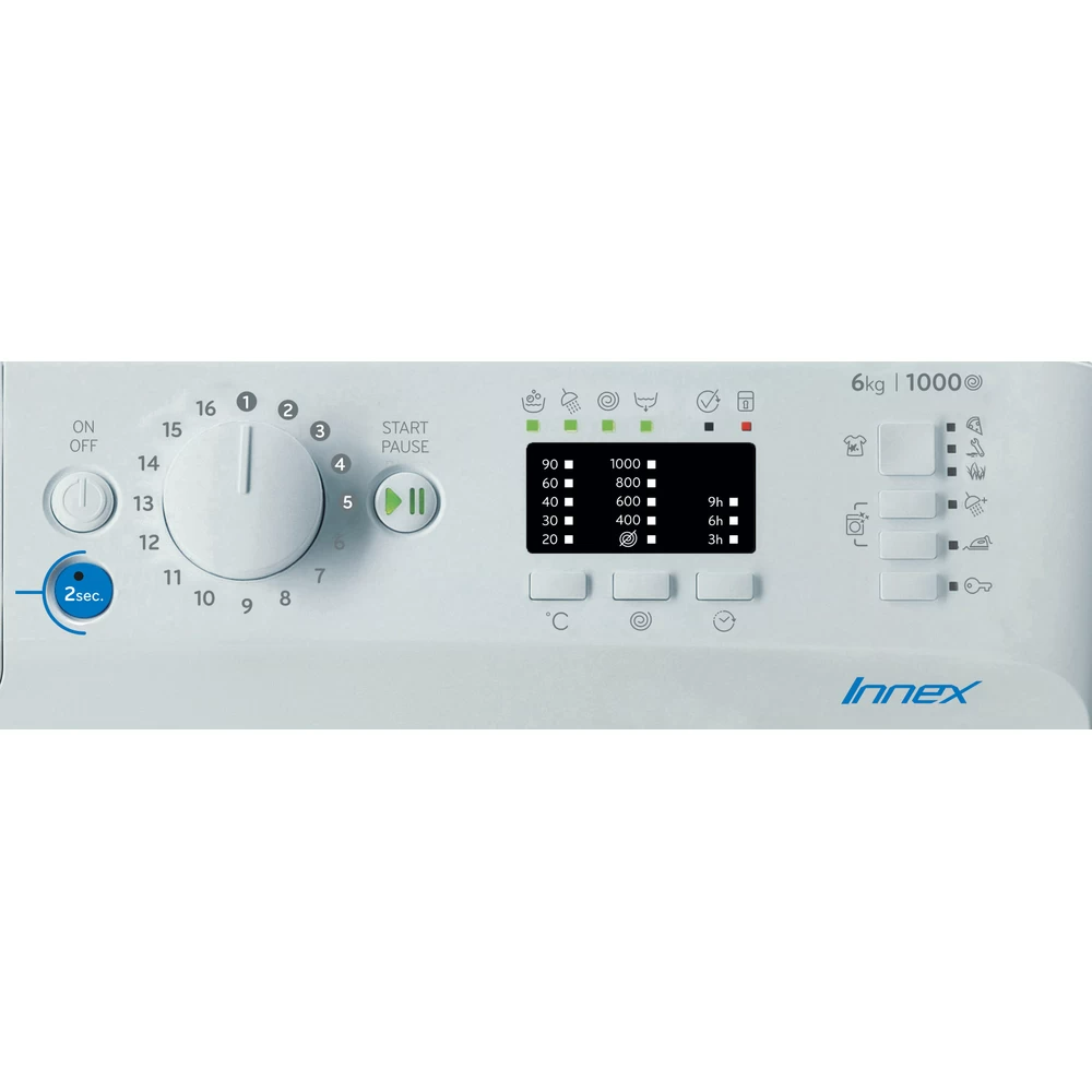 INDESIT BWSA 61051 W EU N elöltöltős keskeny mosógép