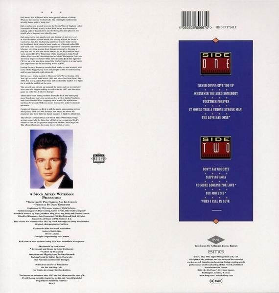 Egy hanglemez album hátlapja szöveggel és egy férfi fotójával, a dalok listájával.