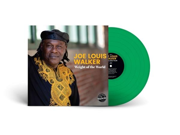 Joe Louis Walker album borítója, egy zöld vinyl lemez látható.
