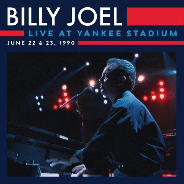 Billy Joel album borítója a színpadon, június 22-23, 1990, kék és piros színekkel.