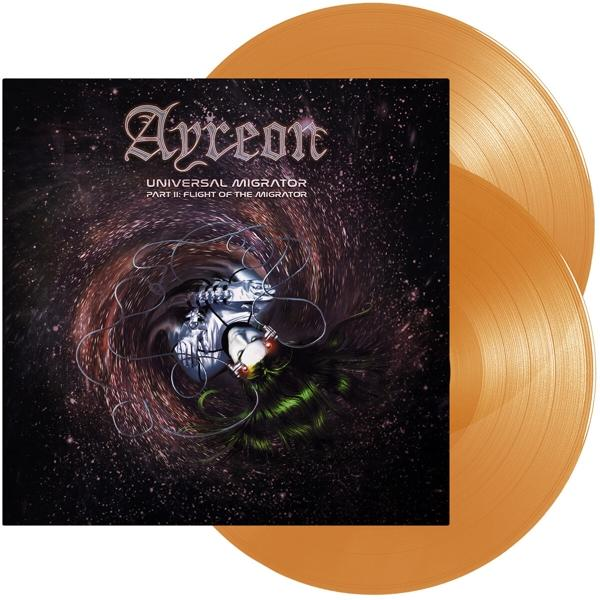 Ayreon 'Universal Migrator' album borító, két narancssárga bakelittel.
