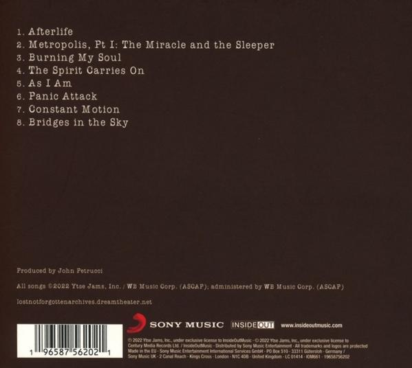 CD-Rückseite mit Songtiteln und Credits auf braunem Hintergrund. Sony Music Logo vorhanden.