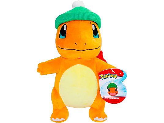 JAZWARES Pokémon: Holiday - Glumanda - Plüschfigur (Orange/Gelb/Grün)