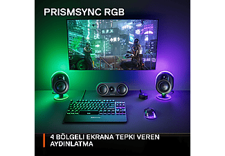 STEELSERIES Arena 9 Rgb 5.1 Surround Optik ve Bluetooth Bağlantılı Oyun Hoparlörü Siyah_5