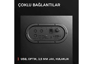 STEELSERIES Arena 9 Rgb 5.1 Surround Optik ve Bluetooth Bağlantılı Oyun Hoparlörü Siyah_8