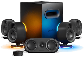 STEELSERIES Arena 9 Rgb 5.1 Surround Optik ve Bluetooth Bağlantılı Oyun Hoparlörü Siyah