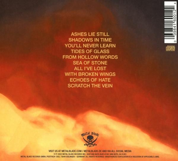 Albumcover mit Songtexten und dem Logo von Metal Blade Records.