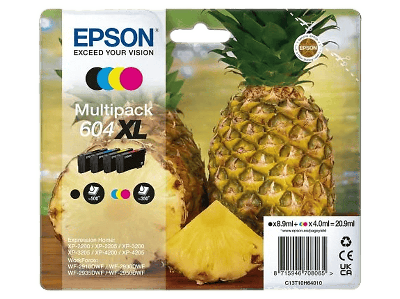 Epson Multi-pack Inkpatroon 604 Xl Zwart - Cyaan Magenta Geel (c13t10h64020)