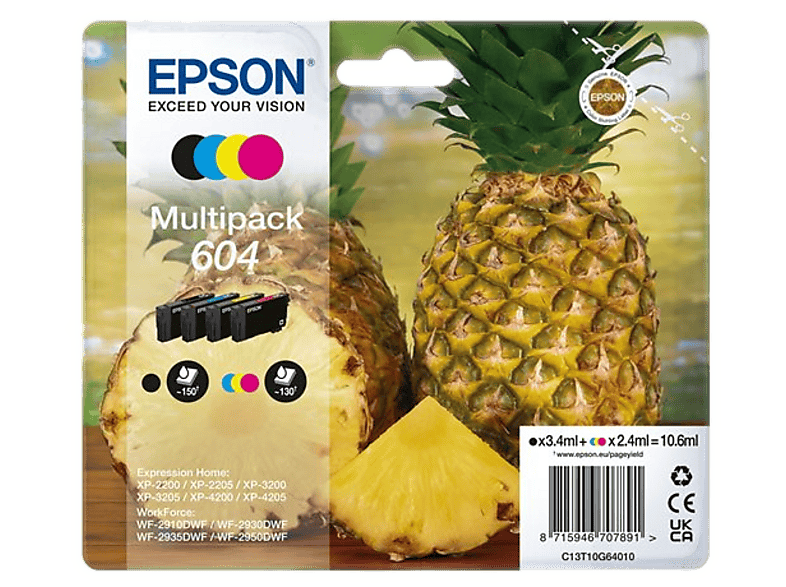 Epson 604 Cartouches d'encre Noir et Couleur Multipack