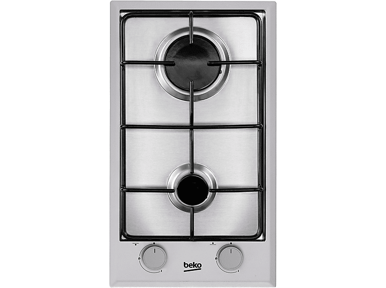 Placa modular  Beko HDCG 32220 FX, 2 zonas, Gas Natural (opc. G. Butano),  Apagado automático, 29 cm, Inox