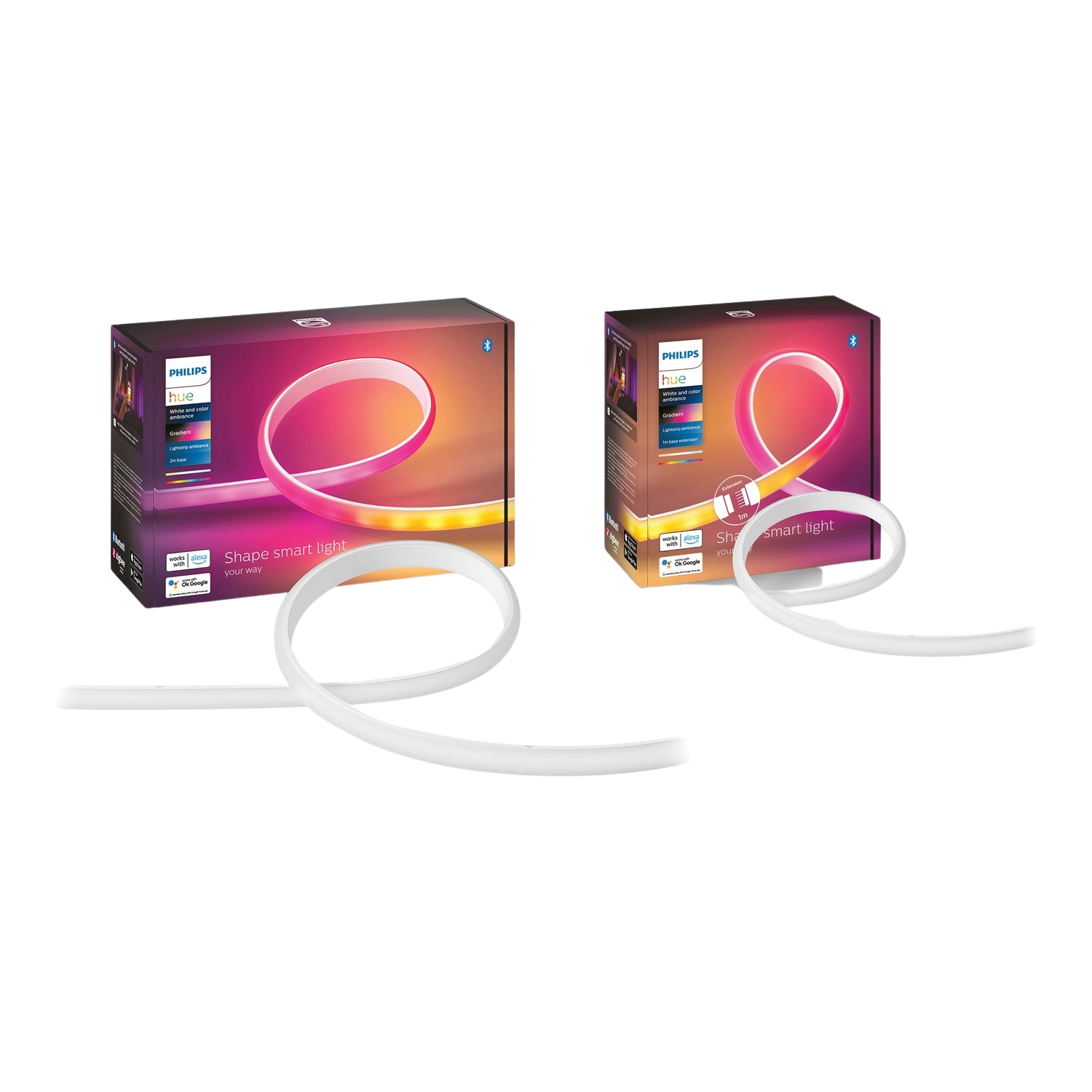 PHILIPS HUE Gradient Lightstrip - Wit en Gekleurd licht - Basis+Extensie