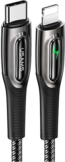 USAMS SJ518USB01 PD gyorstöltő okos kábel automata kikapcsolással, 120 cm, USB-C to Lightning