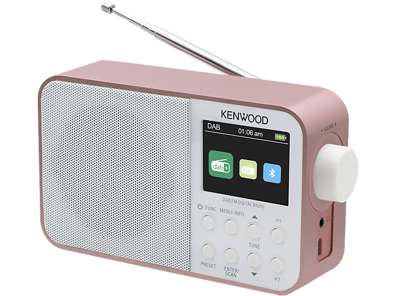 Kenwood Draagbare Dab+ Radio Bluetooth Roze (cr-m30dab-r)