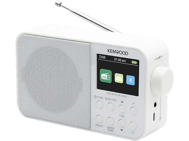 Kenwood Draagbare Dab+ Radio Bluetooth Wit (cr-m30dab-w)